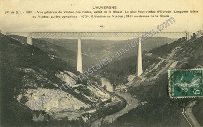 Carte postale ancienne Viaduc des Fades — Sauret-Besserve (Puy-de-Dôme)