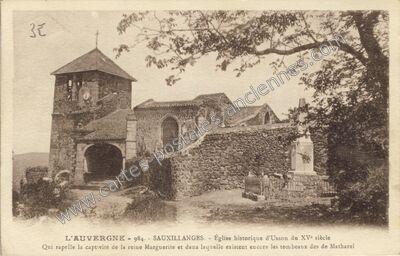 Carte postale ancienne Église historique d'Usson du XVe siècle — Sauxillanges (Puy-de-Dôme)