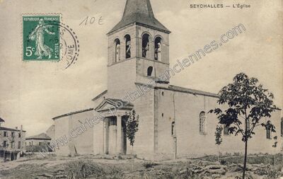 Carte postale ancienne L'Église — Seychalles (Puy-de-Dôme)