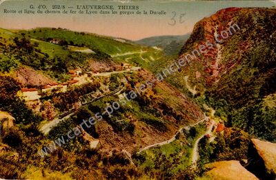 Carte postale ancienne Gorges de la Durolle — Thiers (Puy-de-Dôme)