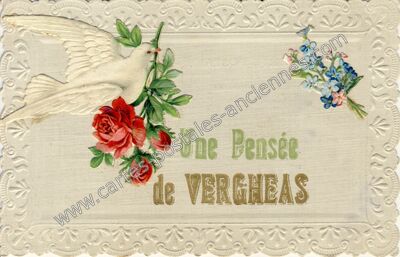 Carte postale ancienne Une Pensée — Vergheas (Puy-de-Dôme)