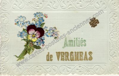 Carte postale ancienne Amitiés — Vergheas (Puy-de-Dôme)