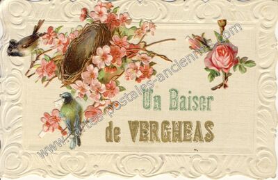 Carte postale ancienne Un Baiser — Vergheas (Puy-de-Dôme)