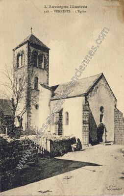 Carte postale ancienne L'Auvergne Illustrée - L'Eglise — Vernines (Puy-de-Dôme)