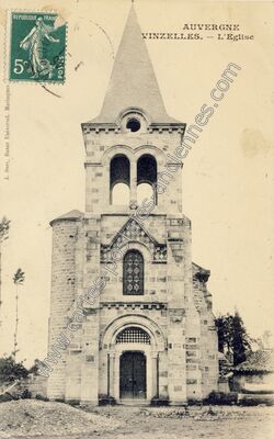 Carte postale ancienne L'Eglise — Vinzelles (Puy-de-Dôme)