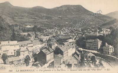 Carte postale ancienne Vue générale et le Puy Gros — La Bourboule (Puy-de-Dôme)