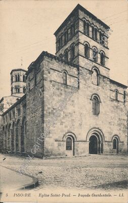 Carte postale ancienne Eglise Saint-Paul. - Façade Occidentale — Issoire (Puy-de-Dôme)