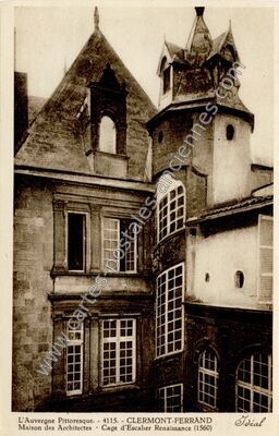 Carte postale ancienne Maison des Architectes - Cage d'Escalier Renaissance (1560) — Clermont-Ferrand (Puy-de-Dôme)
