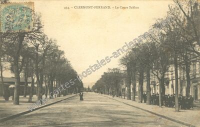 Carte postale ancienne Le Cours Sablon — Clermont-Ferrand (Puy-de-Dôme)