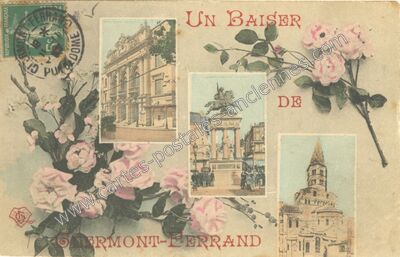 Carte postale ancienne Un Baiser — Clermont-Ferrand (Puy-de-Dôme)