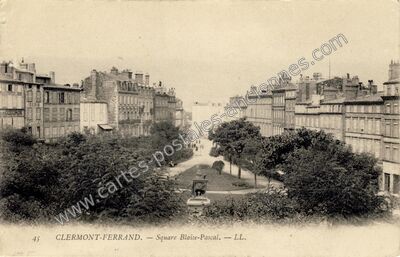 Carte postale ancienne Square Blaise-Pascal — Clermont-Ferrand (Puy-de-Dôme)