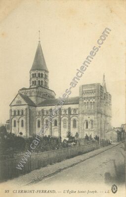 Carte postale ancienne L'Église Saint-Joseph — Clermont-Ferrand (Puy-de-Dôme)