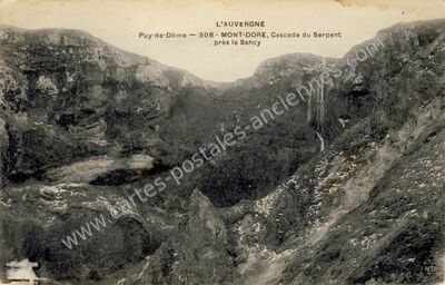 Carte postale ancienne Cascade du Serpent — Mont-Dore (Puy-de-Dôme)