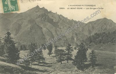 Carte postale ancienne Gorge d'Enfer — Mont-Dore (Puy-de-Dôme)