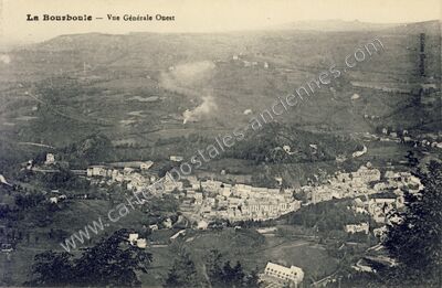 Carte postale ancienne Vue Générale Ouest — La Bourboule (Puy-de-Dôme)