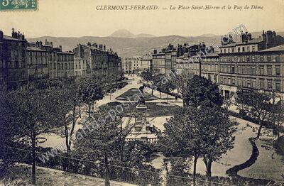 Carte postale ancienne La Place Saint-Hérem et le Puy de Dôme — Clermont-Ferrand (Puy-de-Dôme)