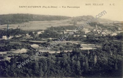 Carte postale ancienne Vue Panoramique — Saint-Saturnin (Puy-de-Dôme)