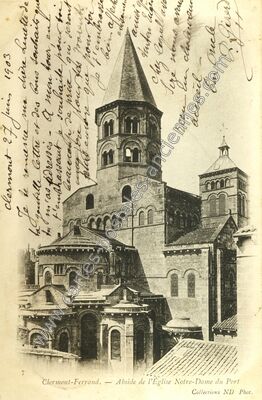 Carte postale ancienne Abside de l'Église Notre-Dame du Port — Clermont-Ferrand (Puy-de-Dôme)