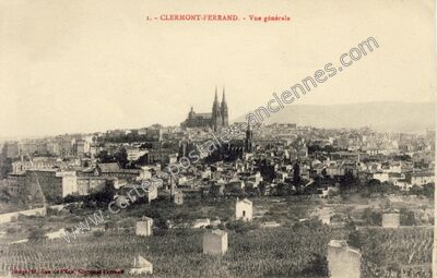 Carte postale ancienne Vue générale — Clermont-Ferrand (Puy-de-Dôme)