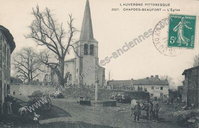 Carte postale ancienne L'Église — Chapdes-Beaufort (Puy-de-Dôme)