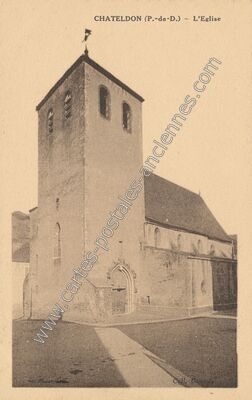 Carte postale ancienne L'Eglise — Châteldon (Puy-de-Dôme)