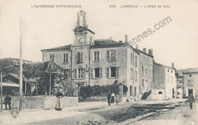 Carte postale ancienne L'Hôtel de Ville — Jumeaux (Puy-de-Dôme)