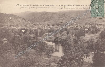 Carte postale ancienne Vue générale prise de la V — Jumeaux (Puy-de-Dôme)