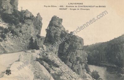 Carte postale ancienne Gorges de Chouvigny — Menat (Puy-de-Dôme)