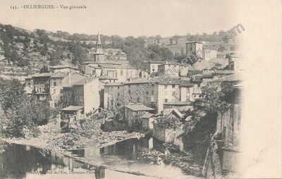 Carte postale ancienne Vue générale — Olliergues (Puy-de-Dôme)