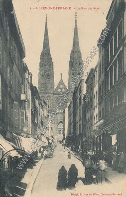 Carte postale ancienne La Rue des Gras — Clermont-Ferrand (Puy-de-Dôme)