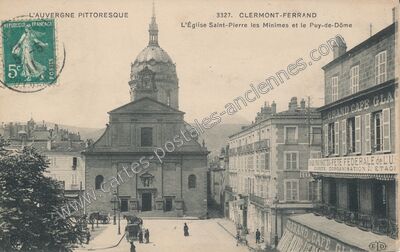 Carte postale ancienne L'Église Saint-Pierre les Minimes et le Puy-de-Dôme — Clermont-Ferrand (Puy-de-Dôme)