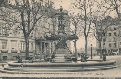 Carte postale ancienne La Fontaine monumentale de la Place Delille — Clermont-Ferrand (Puy-de-Dôme)