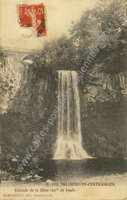 Carte postale ancienne Cascade de la Rhue — Égliseneuve-d'Entraigues (Puy-de-Dôme)