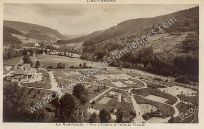 Carte postale ancienne Parc d'Enfants et Vallée de Vendeix — La Bourboule (Puy-de-Dôme)
