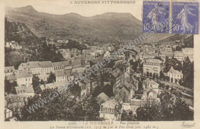 Carte postale ancienne L'Auvergne pittoresque. La Banne d'Ordenche et le Puy Gros — La Bourboule (Puy-de-Dôme)