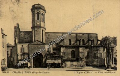 Carte postale ancienne L'Eglise (XIIe s ). — Côté méridional — Chamalières (Puy-de-Dôme)