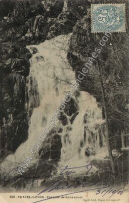 Carte postale ancienne Cascade de Sans-souci — Chatelguyon (Puy-de-Dôme)