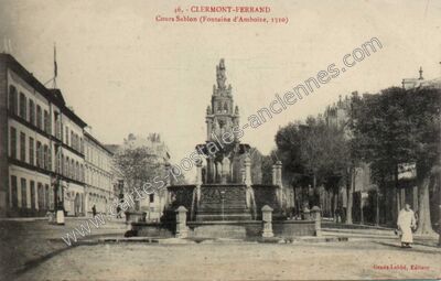 Carte postale ancienne Cours Sablon (Fontaine d'Amboise, 1510) — Clermont-Ferrand (Puy-de-Dôme)