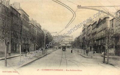 Carte postale ancienne Rue Ballainvilliers — Clermont-Ferrand (Puy-de-Dôme)