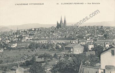 Carte postale ancienne L'Auvergne Pittoresque. Vue Générale — Clermont-Ferrand (Puy-de-Dôme)