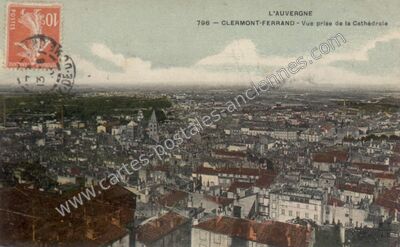 Carte postale ancienne Vue prise de la Cathédrale — Clermont-Ferrand (Puy-de-Dôme)