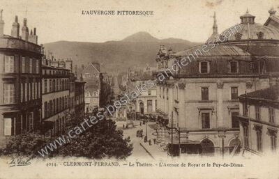 Carte postale ancienne L'Avenue de Royat et le Puy-de-Dôme — Clermont-Ferrand (Puy-de-Dôme)