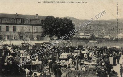 Carte postale ancienne Le Marché aux Puces — Clermont-Ferrand (Puy-de-Dôme)
