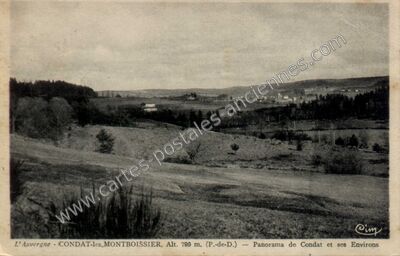 Carte postale ancienne Panorama de Condat et ses Environs — Condat-lès-Montboissier (Puy-de-Dôme)