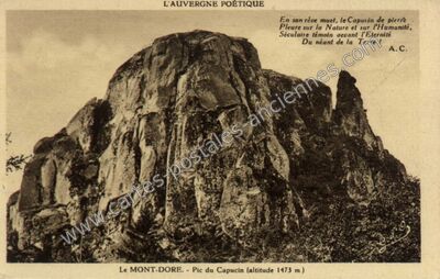 Carte postale ancienne Le Pic du Capucin — Mont-Dore (Puy-de-Dôme)