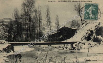 Carte postale ancienne Passerelle de la Croiserie — Sauxillanges (Puy-de-Dôme)