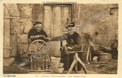 Carte postale ancienne Fileuses Bourbonnaises — Non Localisée (Allier)