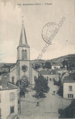 Carte postale ancienne L'Eglise — Arfeuilles (Allier)
