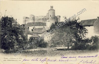 Carte postale ancienne Chateau de Billy — Billy (Allier)
