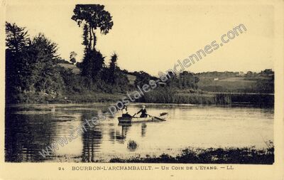 Carte postale ancienne Un Coin de l'Etang — Bourbon-l'Archambault (Allier)